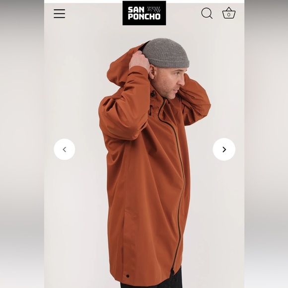 Unisex San Poncho Legacy Waterproof Jacket in Habanero - Picture 11 of 16